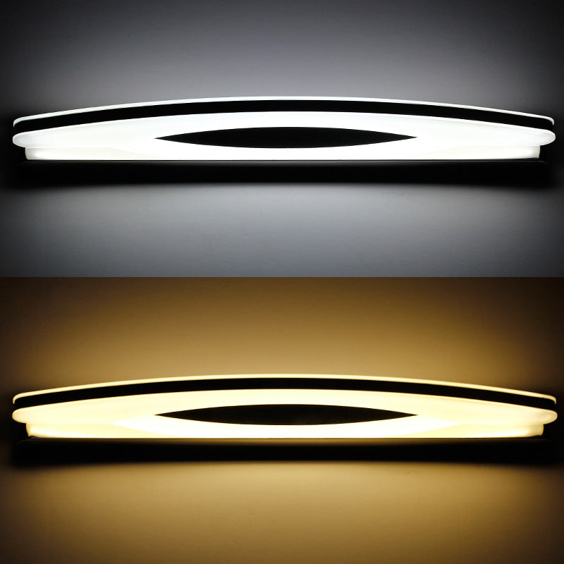 Contemporary Simplicity Arched Stainless Steel Acrylic LED Vanity Mirror Front Wall Sconce Lamp For Bathroom