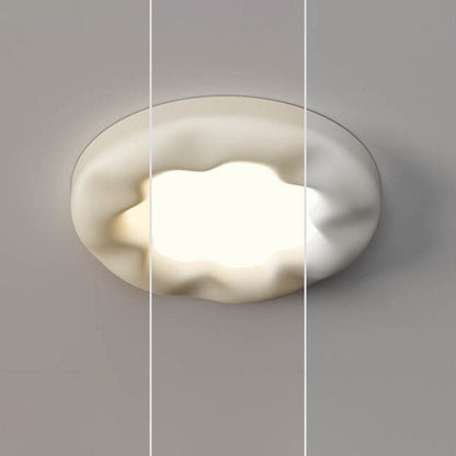 Modern Cream Flower Design Resin Acrylic LED Flush Mount Ceiling Light