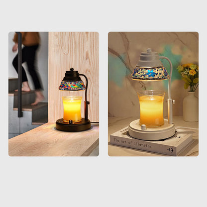 Contemporary Scandinavian Disc Cylinder Iron Plastic Crystal 1-Light Aromatherapy Melting Wax Table Lamp For Bedroom