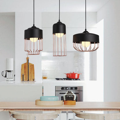 Nordic Creative Iron Geometry Plating Rose Gold 1-Light Pendant Light