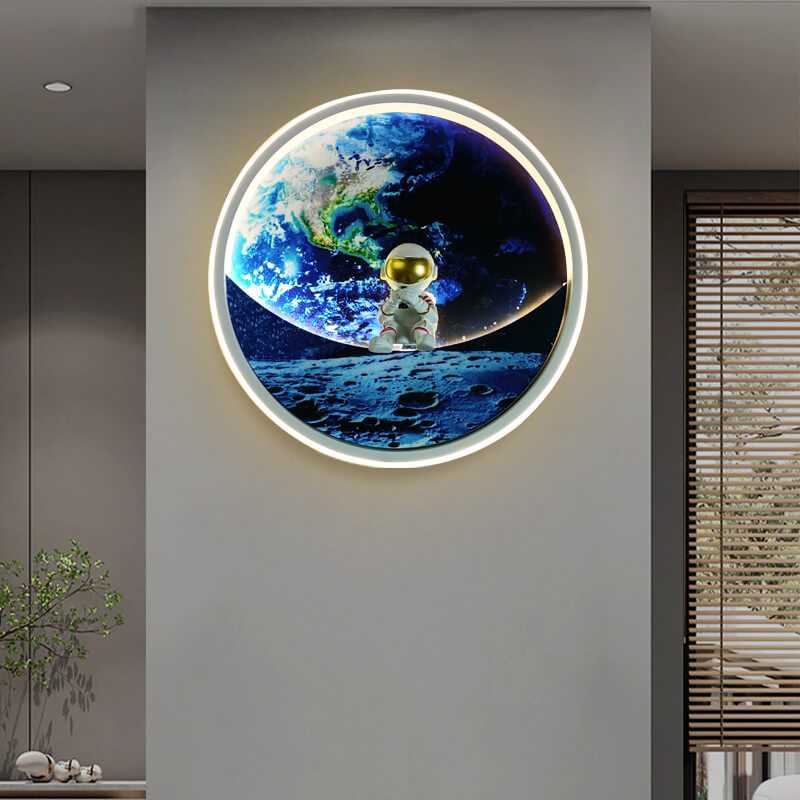 Modern Creative Children's Wrought Iron Imitation Moon LED Wall Sconce Lamp