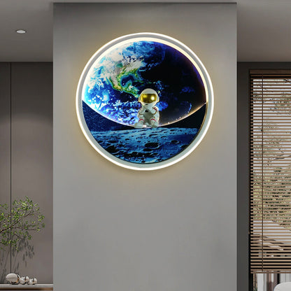 Modern Creative Children's Wrought Iron Imitation Moon LED Wall Sconce Lamp