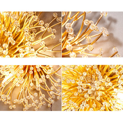 Modern Luxury Crystal Dandelion Aluminum 4-Light Wall Sconce Lamp