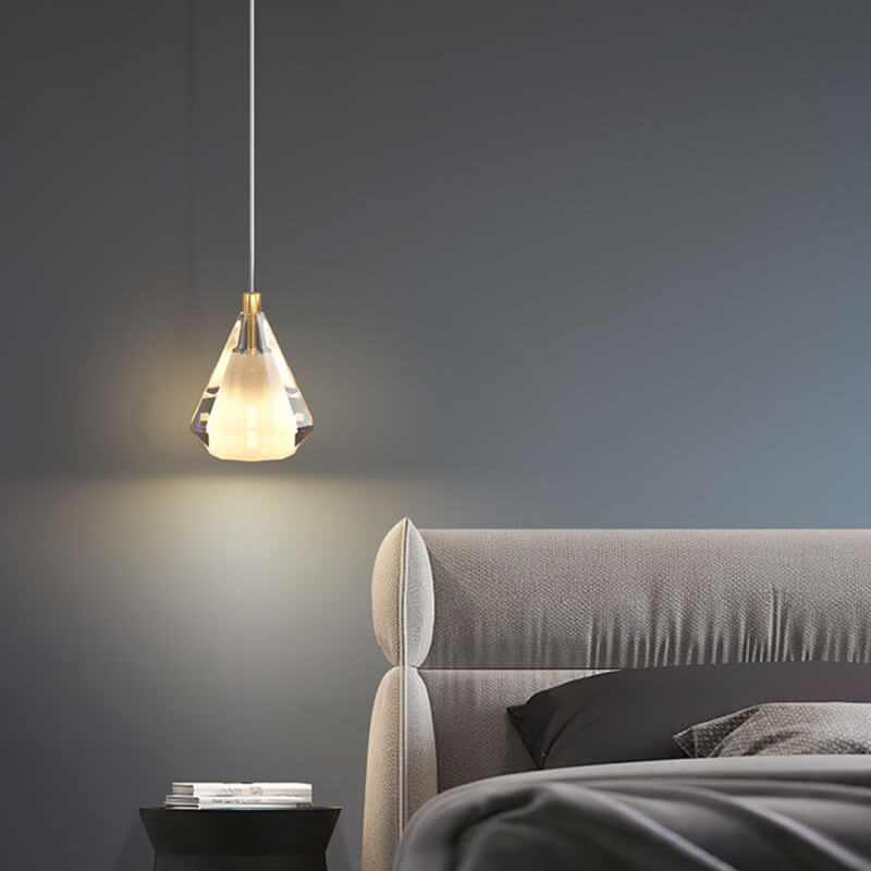 Contemporary Nordic Crystal Drop1-Light Pendant Light For Bedroom