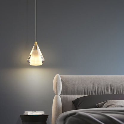 Contemporary Nordic Crystal Drop1-Light Pendant Light For Bedroom