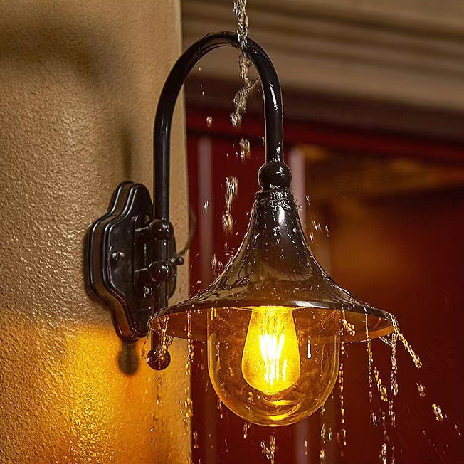 Contemporary Industrial Aluminum Horn Shape 1-Light Wall Sconce Lamp For Outdoor Patio
