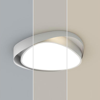 現代的なシンプルさを備えた鉄製アクリル製ラウンドシェードLEDフラッシュマウントシーリングライト（寝室用）