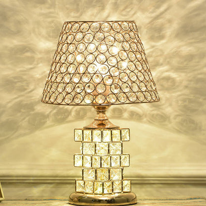 Nordic Luxury Crystal Cone Geometry 1-Light Table Lamp