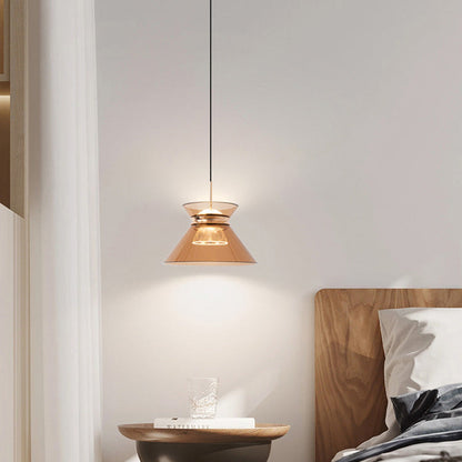 مصباح LED بتصميم الساعة الرملية المدبب المصنوع من الألومنيوم والأكريليك بتصميم بسيط وعصري لوضعه بجانب السرير 