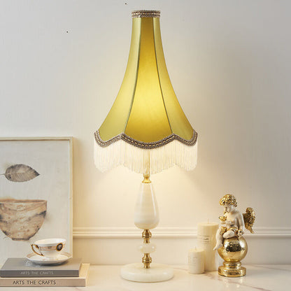 French Retro Court Tassel Copper 1-Light Table Lamp