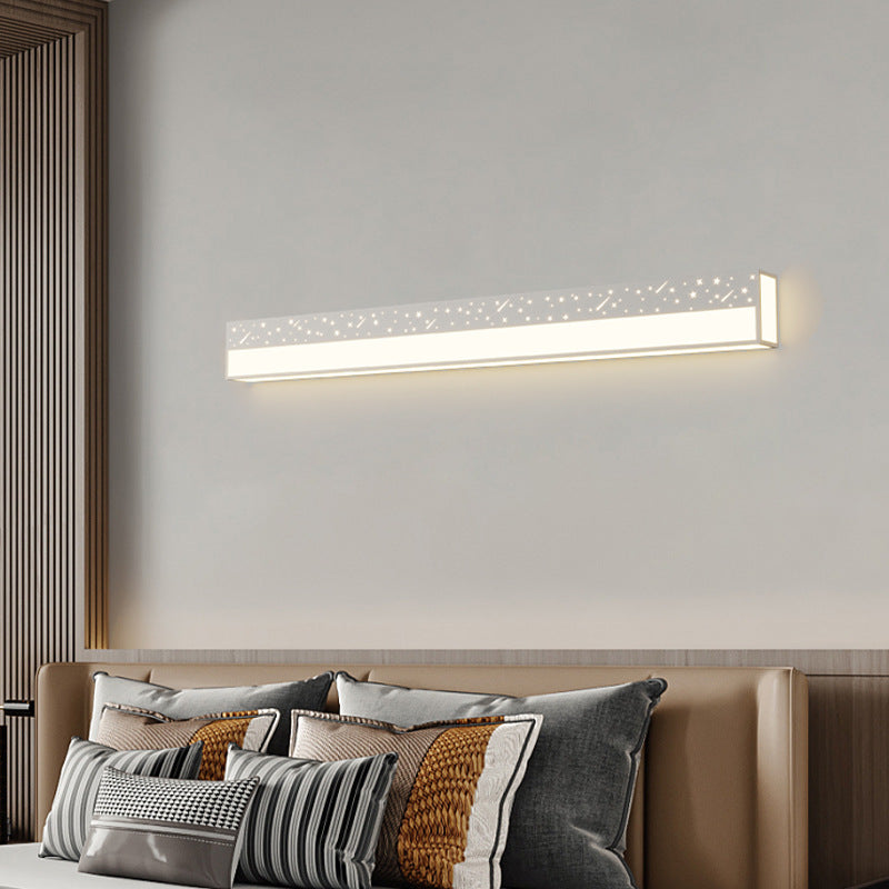 مصباح حائط LED مستطيل الشكل مصنوع من الحديد والأكريليك بتصميم عصري بسيط لغرفة المعيشة