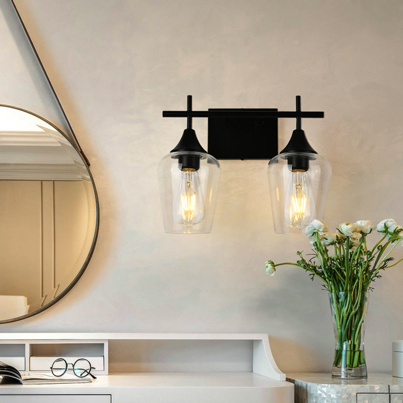 Industrial Simple Wine Glass Iron 2/3 Light Wall Sconce Lamp