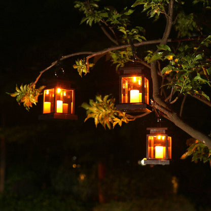 Solar Retro Candle Lantern LED Outdoor Hanging Light