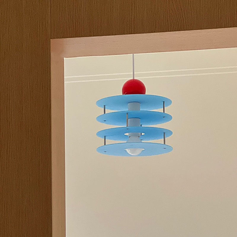 Contemporary Creative Multi Tier Round Acrylic 1-Light Pendant Light For Bedroom