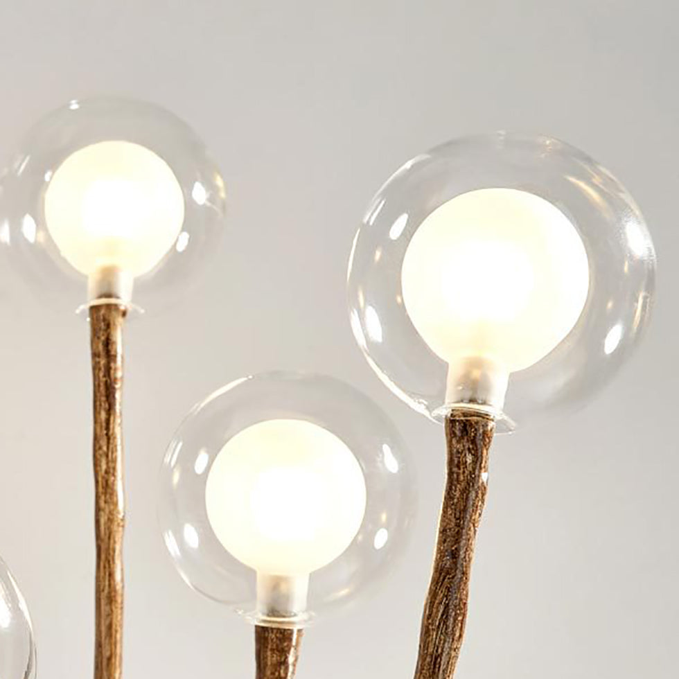 Contemporary Scandinavian Branch Polymer Metal Glass 8/12 Light Table Lamp For Bedroom