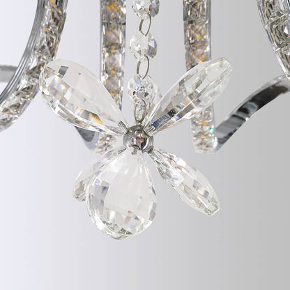 Modern Luxury Crystal Flower Shape LED Semi-Flush Mount Ceiling Light