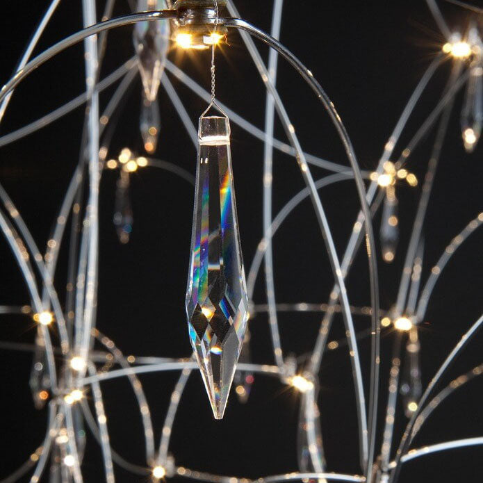 ثريا كريستال LED نحاسية شبكية عصرية بسيطة 