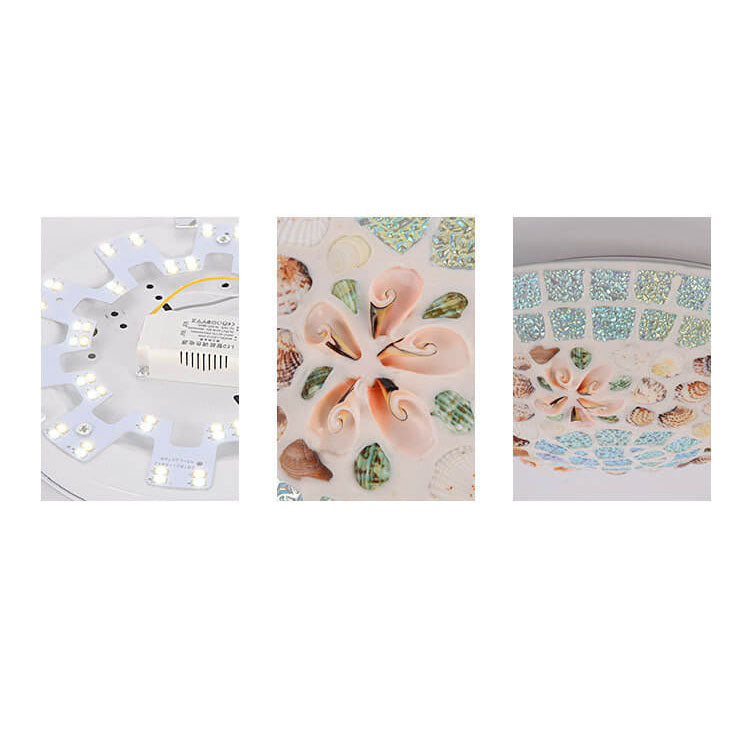 Tiffany Creative Mosaic Shells 1-Light Flush Mount Ceiling Light