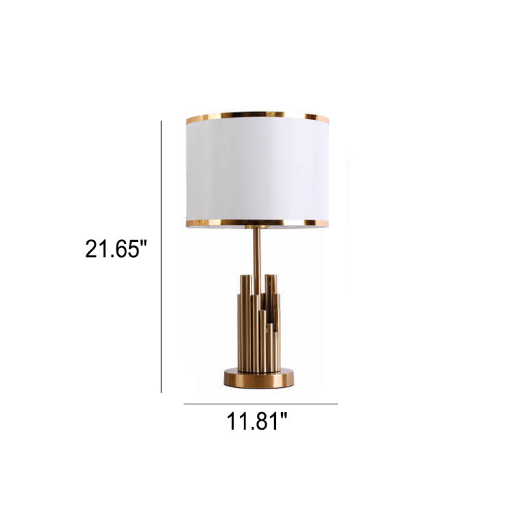 Modern Fabric Light Luxury Simple Cylindrical Design 1-Light Table Lamp