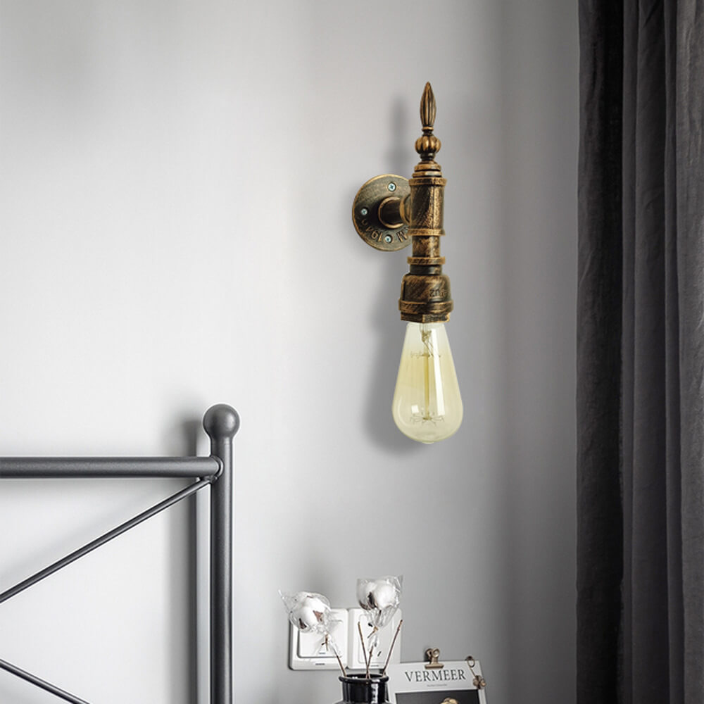 Industrial Vintage Iron Water Pipe 1-Light Wall Sconce Lamp