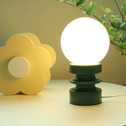 Vintage Orange Solid Glass 1-Light Table Lamp