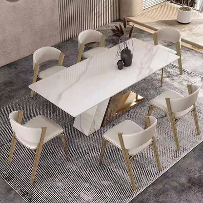 Modern Luxury Square Microfiber Leather Stainless Steel Foam Dining Chair Four Legs Backrest For Dining Room