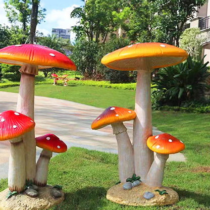 Modern Art Deco Solar Waterproof Mushroom Resin Glass Fibre LED Landscape Lighting Outdoor Light For Garden