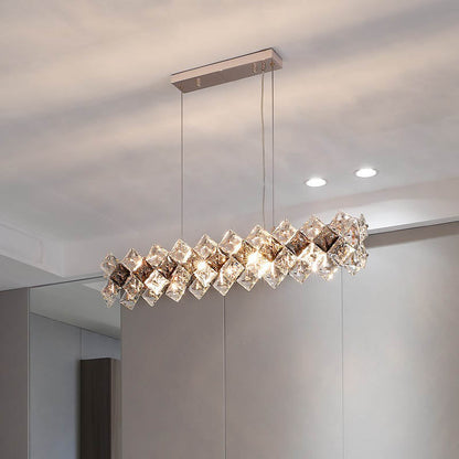 Contemporary Luxury Crystal Diamond Circle Plated Hardware 5/6/7/8/10/14 Light Chandelier For Living Room