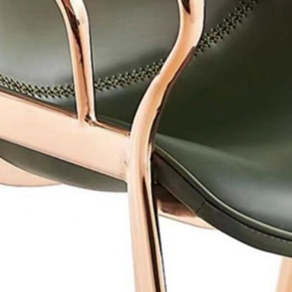 Contemporary Luxury Saddle Leather Carbon Steel Frame Dining Chair Backrest Armrest For Dining Room