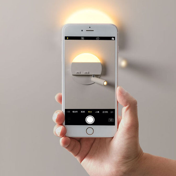 مصباح حائط للقراءة LED مصنوع من الأكريليك والألومنيوم بتصميم دائري مربع بسيط وحديث 