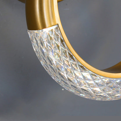 مصباح حائط LED عصري فاخر بلمسة نهائية ذهبية مزخرف بحلقة من الكريستال لغرفة النوم 