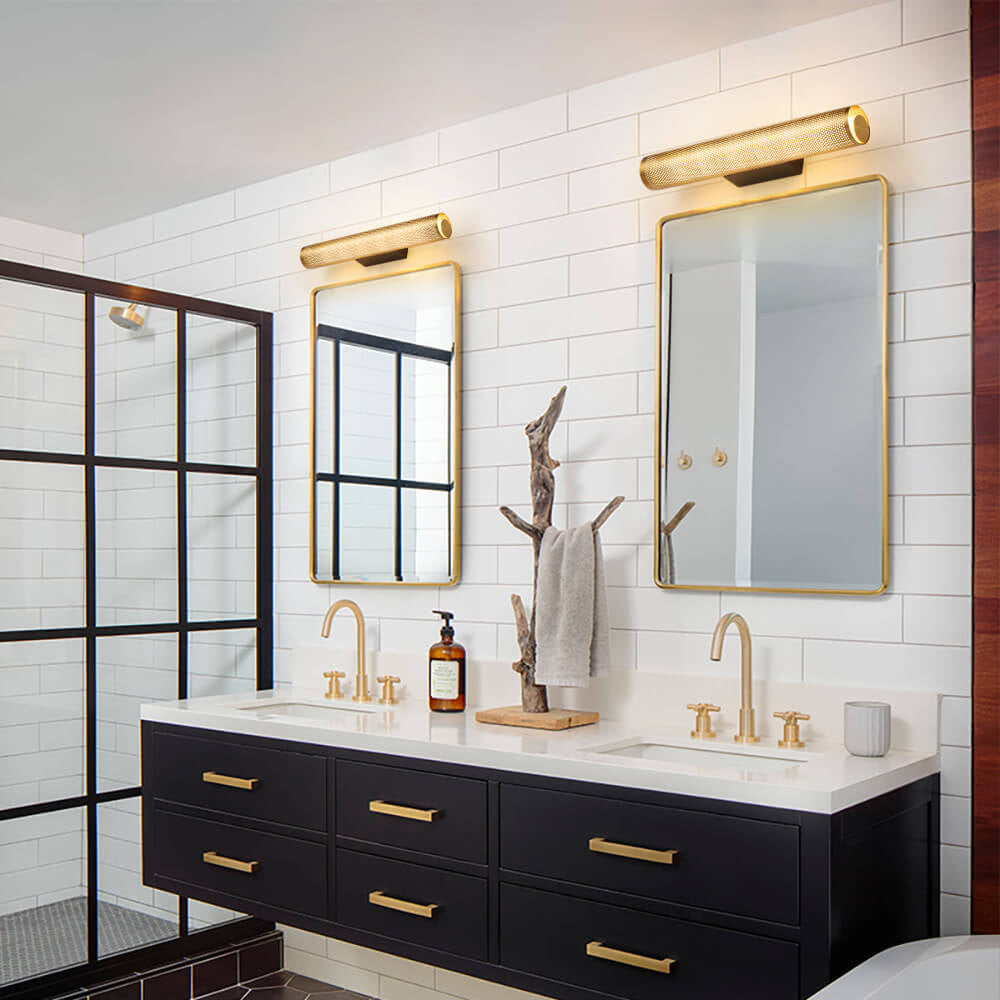 Modern Luxury Vanity  Grid Column Hardware Acrylic LED Wall Sconce Lamp
