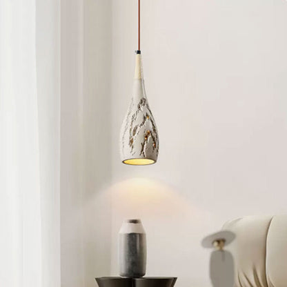Contemporary Retro Conical High Mixed Clay 1-Light Pendant Light For Bedroom
