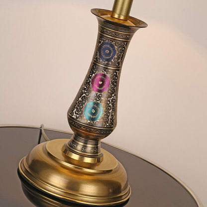 Modern Chinese Luxury Glass Copper 1-Light Table Lamp