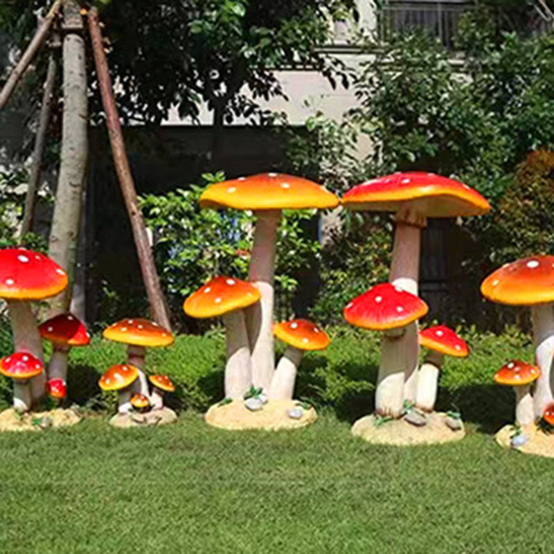Modern Art Deco Solar Waterproof Mushroom Resin Glass Fibre LED Landscape Lighting Outdoor Light For Garden