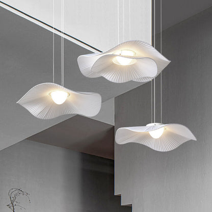 مصباح LED شبه مدمج بتصميم ورقة اللوتس القماشية الإبداعية الحديثة 
