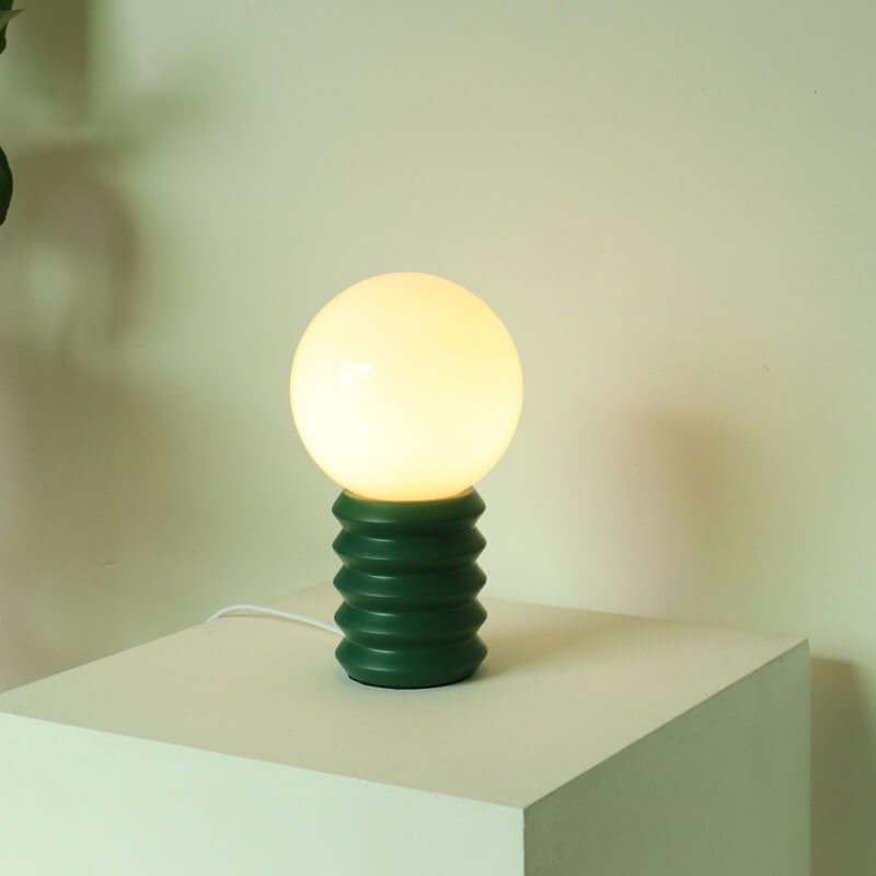 Vintage Orange Solid Glass 1-Light Table Lamp