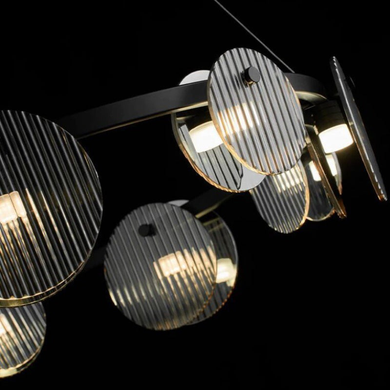 ثريا LED معدنية زجاجية بتصميم عصري بسيط لغرفة المعيشة 