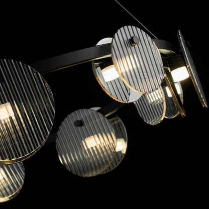 ثريا LED معدنية زجاجية بتصميم عصري بسيط لغرفة المعيشة 