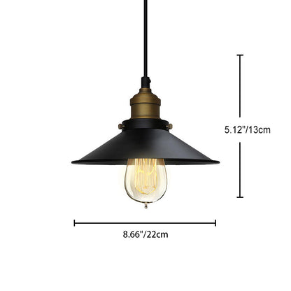 Contemporary Industrial Iron Saucepan Lid Shape Glass 1-Light Pendant Light For Dining Room