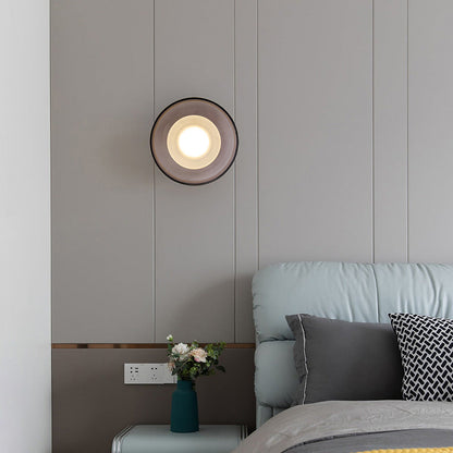 Nordic Vintage Round Hardware Glass LED Wall Sconce Lamp