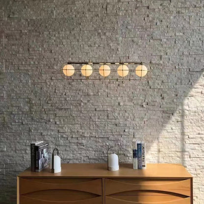 ثريا LED دائرية الشكل مصنوعة من الحديد والزجاج بتصميم إسكندنافي معاصر لغرفة الطعام 