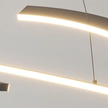 ثريا LED منحنية من الألومنيوم والسيليكون بتصميم عصري بسيط لغرفة المعيشة