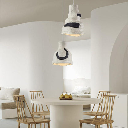 Japanese Wabi-sabi Pure White 1-Light Pendant Light