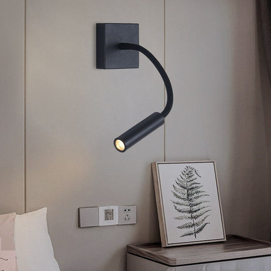 مصباح حائط LED أسطواني قابل للتعديل من الألومنيوم بتصميم عصري بسيط لغرفة المعيشة 