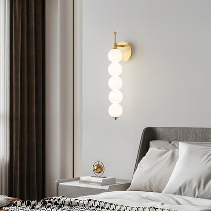 مصباح حائط LED فاخر من Nordic Light مصنوع من زجاج اللؤلؤ 