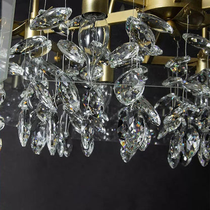 Modern Luxury Square Acrylic Iron Crystal 4/8 Light Chandelier For Living Room