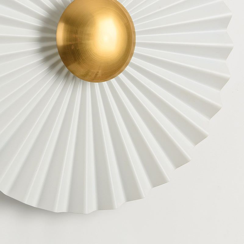 مصباح حائط LED بتصميم صدفي دائري معاصر ومبتكر لغرفة المعيشة 