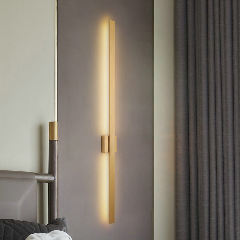 مصباح حائط LED من الأكريليك والحديد بتصميم شريطي طويل بتصميم عصري بسيط لغرفة المعيشة 