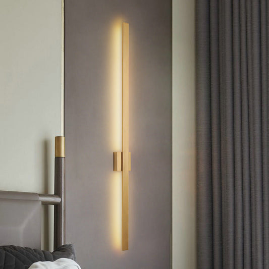 مصباح حائط LED من الأكريليك والحديد بتصميم شريطي طويل بتصميم عصري بسيط لغرفة المعيشة 